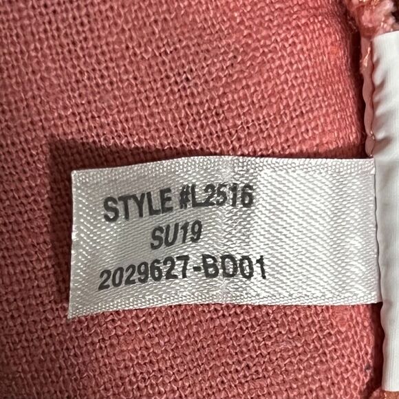 J. Crew Linen Scalloped Chino Shorts Women's 8 Pink Breathable - Picture 15 of 16